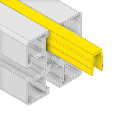61-010-2 MODULAR SOLUTIONS PVC COVER PROFILE YELLOW, 2M